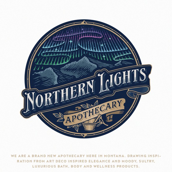 Northern Lights logo with the title 'Northern lights apothecary'