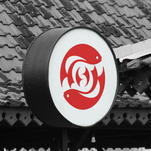 Tuna design with the title 'Tuna fish and the letter S logo'