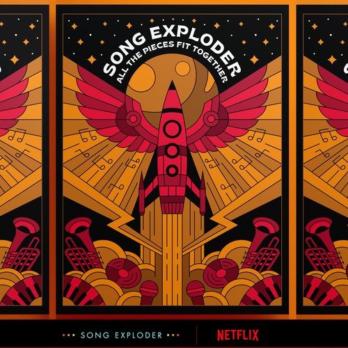 Space design with the title 'SONG EXPLODER POSTER'