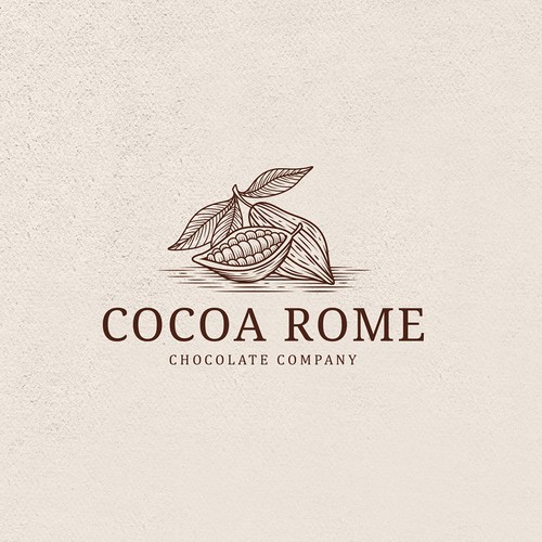 Chocolate logo with the title 'Cocoa Rome Chocolate Company'