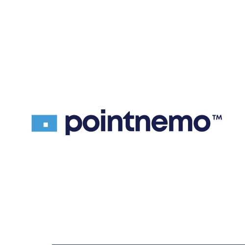 Neon blue safari logo with the title 'Pointnemo Logo Apparel brand'