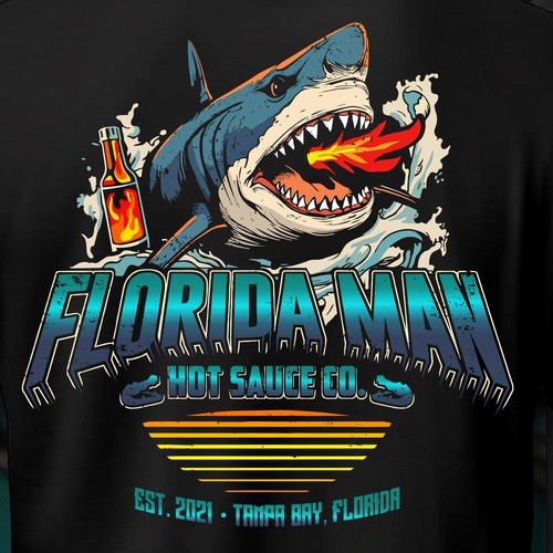 Alligator design with the title 'Florida Man Hot Sauce Company'