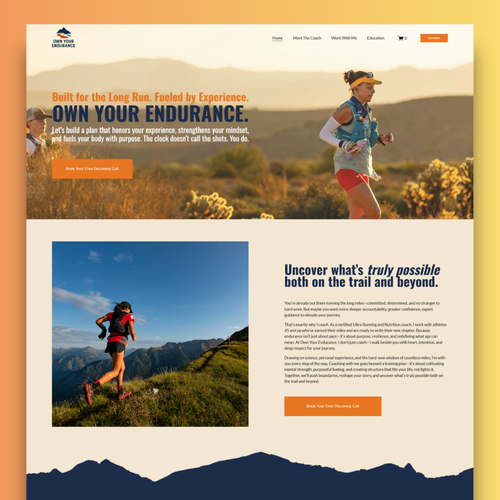 Design with the title 'Custom Startup for Own Your Endurance'