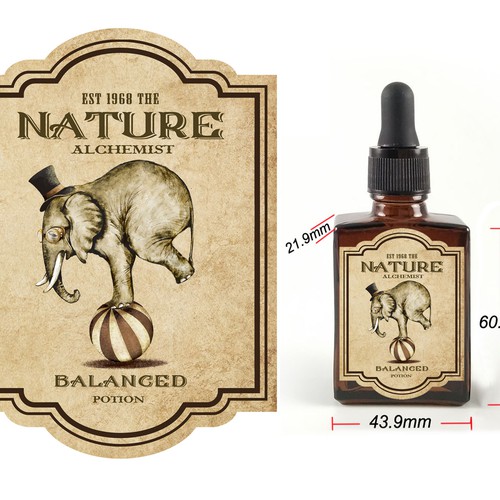 Vintage packaging with the title 'Label design'