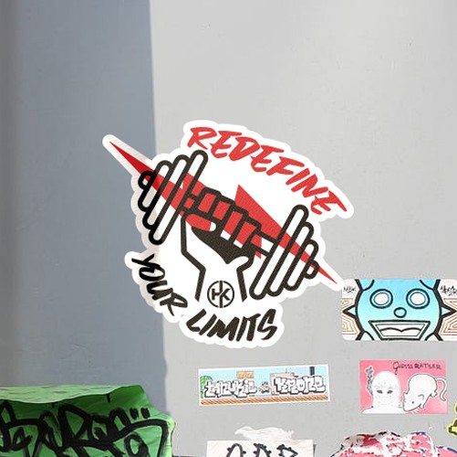 Strength design with the title 'Modern Sticker Design'