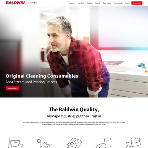 B2B design with the title 'Baldwin Consumables'