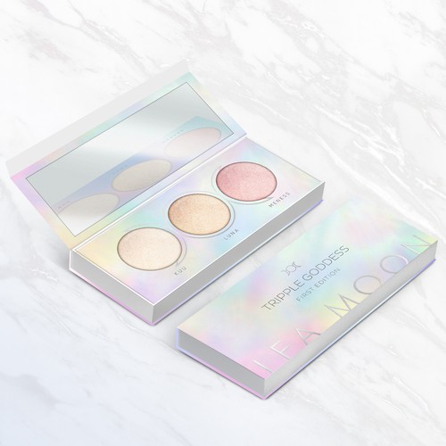 Makeup packaging with the title 'package and Logo design'