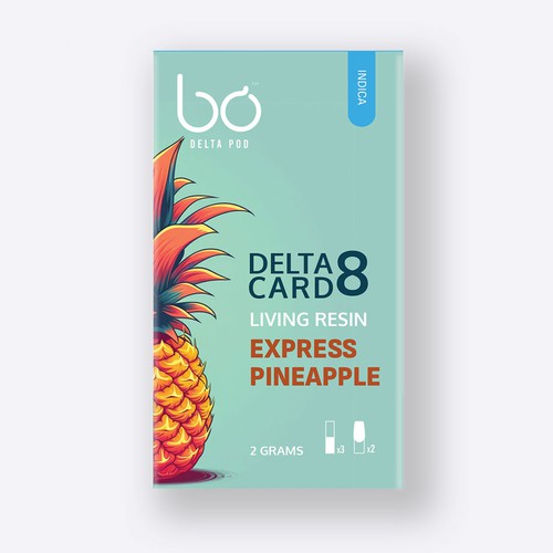 Pineapple design with the title 'Cannabis Cartridge Box Packaging '