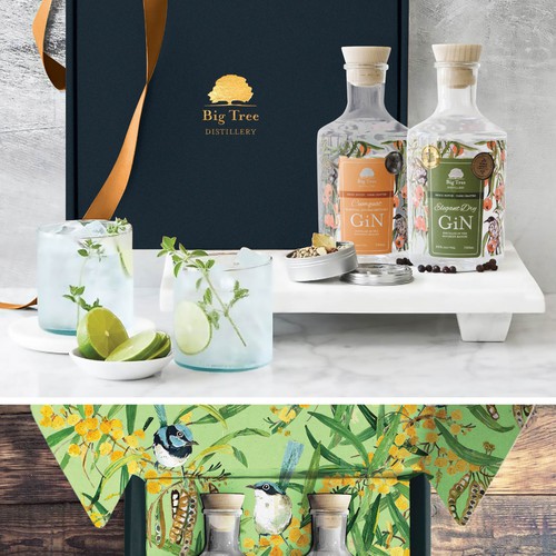 Gift box design with the title 'Gin Gift Box'