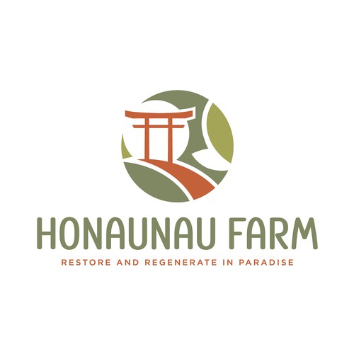 Relaxing design with the title 'Logo + brand style for Hawaiian HONAUNAU FARM'