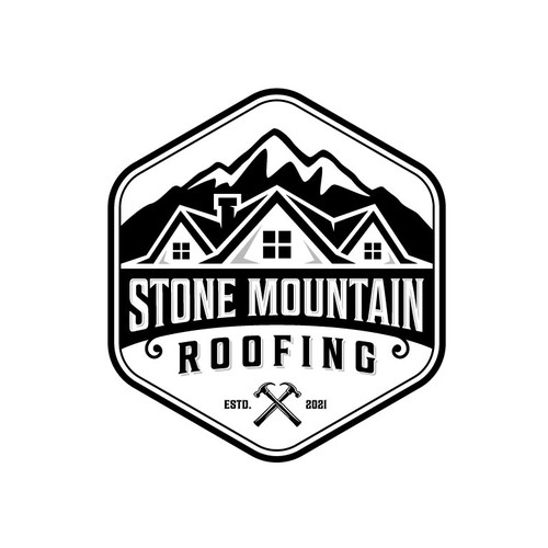 Hammer design with the title 'Modern logo concept for Stone Mountain Roofing'