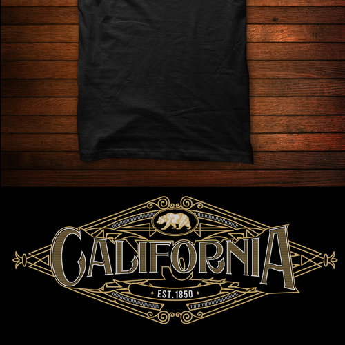 Steampunk t-shirt with the title 'california'