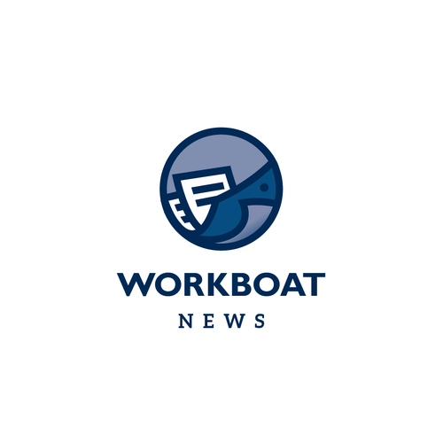 Nautical logo with the title 'Logo for a news website for a workboat industry'