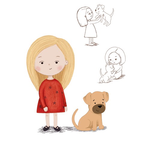 Friendship design with the title 'Cute character design for a children book'