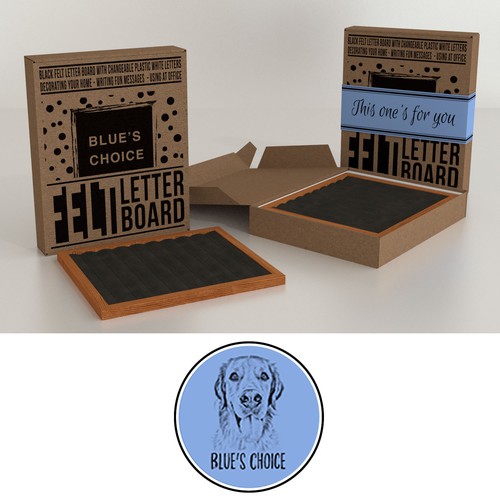Cardboard design with the title 'Packaging for Letter Board'