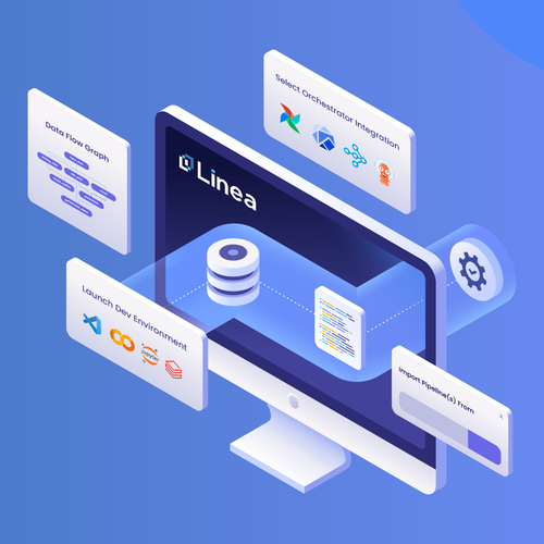 Isometric illustration with the title 'Tech Graphic'