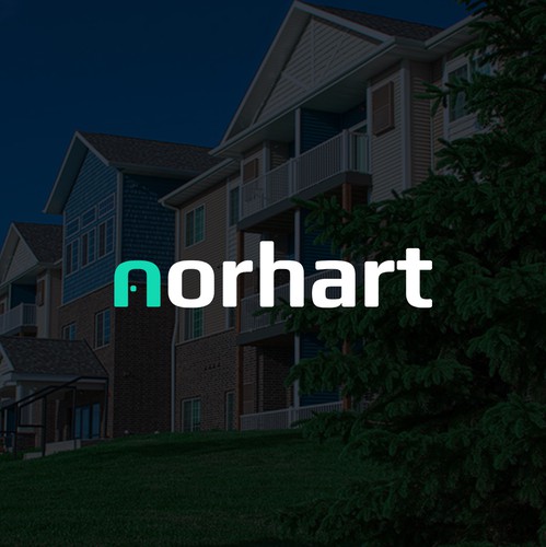 Door design with the title 'Bright wordmark for an apartment company'