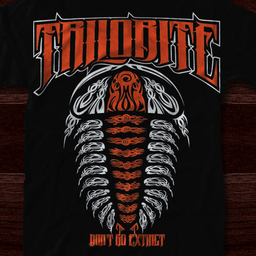 Snowboard t-shirt with the title 'Trilobite - Don't Go Extinct'