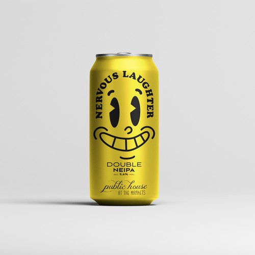 Cartoon label with the title 'Nervous laughter'