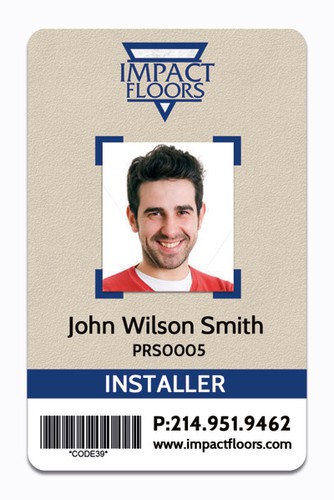 Floor design with the title 'ID Card Design for Impact Floors'