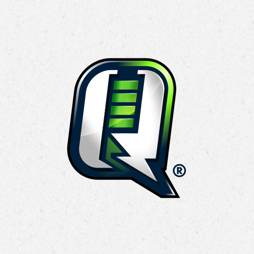 Q design with the title 'Q-charge! Logo project for retail industry.'