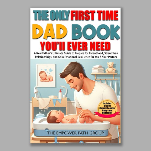 Baby book cover with the title 'First time dad book'