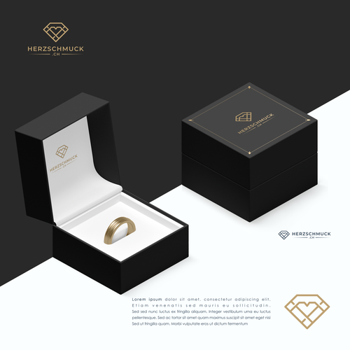 Horizontal design with the title 'Logo concept for Herzschmuck.ch'