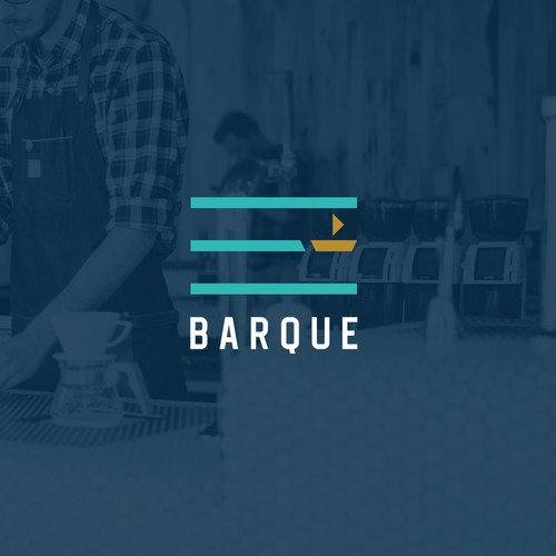 Bar and restaurant design with the title 'Barque Logo & Brand Guidelines'