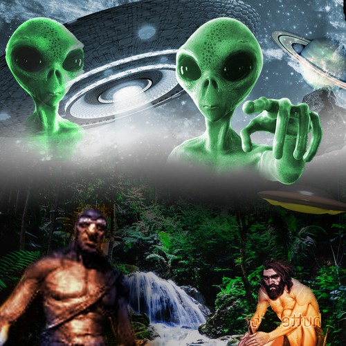 Time travel book cover with the title 'Cover for Sci-Fi book inspired by prehistoric Earth'