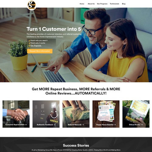 Marketing website with the title 'Website design for an industry-leading marketing firm'