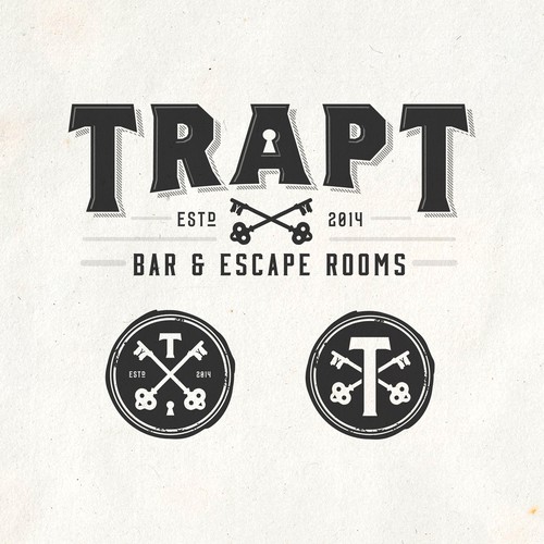 Escape room logo with the title 'Luxury vintage bar logo'