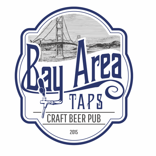 Tap design with the title 'Bay Area Taps - Craft Beer Taproom logo'