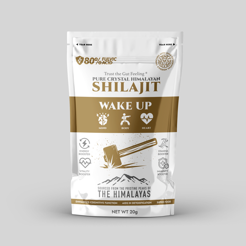 Fitness packaging with the title 'Packaging design Himalayan Shilajit'