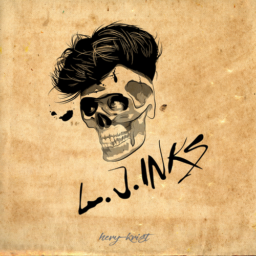 Kick-ass logo with the title 'CLOTHING BRAND LOGO for L.J.INKS'