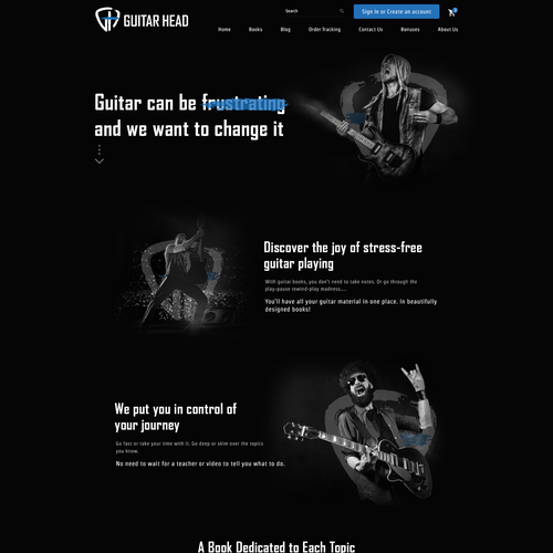 Entertainment website with the title 'Guitar Head'