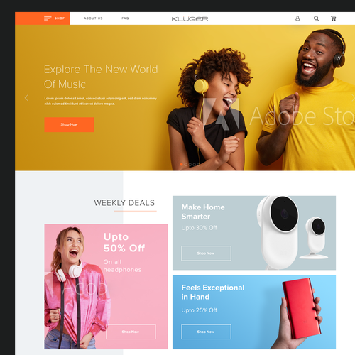 Illustrator website with the title 'Online Store to sell high-end products'