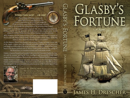 History design with the title 'Book cover for true life adventure--Glasby's Fortune'