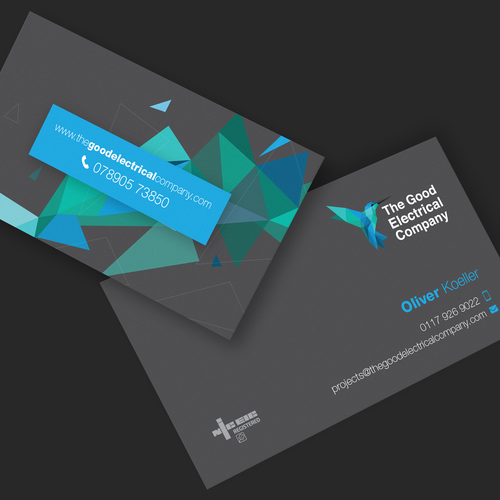 Polygonal design with the title 'bold business card design concept'