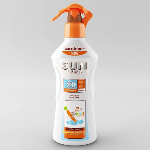 Label artwork with the title '3d renders and labels for cosmetic products'