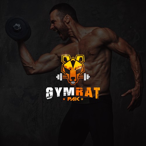 Gym brand with the title 'Unique, eye popping fitness logo to appeal to powerlifters, and your average gym goer.'