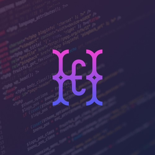 Developer logo with the title 'H E developer logo'
