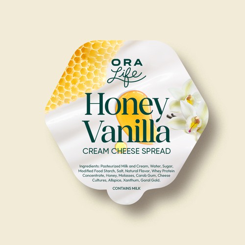 Cheese packaging with the title 'snack cream cheese'