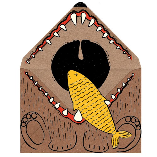 Funny artwork with the title 'funny enveloppe illustration'