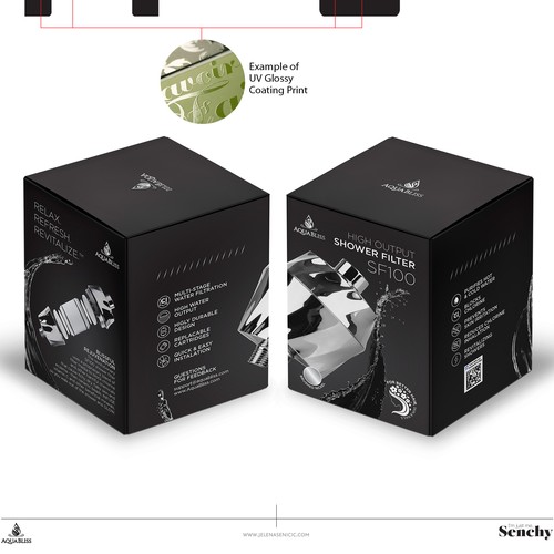 Beauty packaging with the title 'Water filter packaging design'