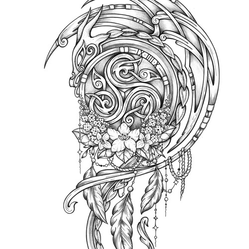 Celtic design with the title 'Celtic Dragon'