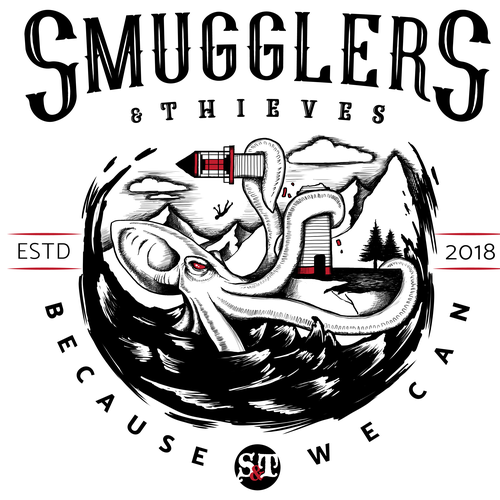 Lighthouse design with the title 'Kraken tshirt design'