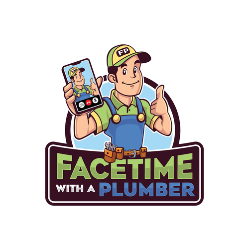 Plumbing design with the title 'Facetime with a Plumber Logo Design'