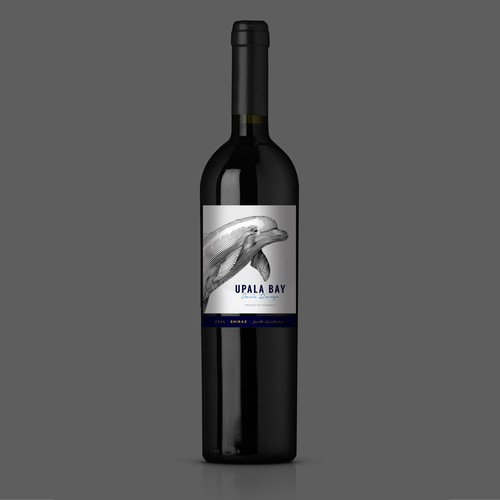 Wine bottle design with the title 'Upala Bay -Shiraz - Wine Label'