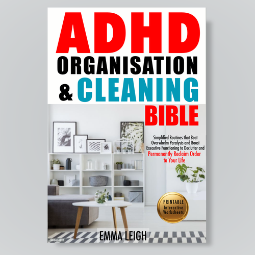 Bible book cover with the title 'ADHD organisation & cleaning'