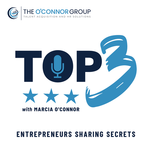 HR design with the title 'Podcast Logo for a bi-monthly show: Top3'